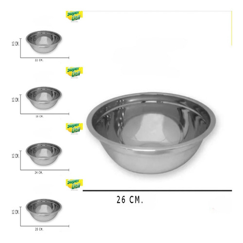 Kit Bowl Recipiente Ensaladera Mezclador Acero Inoxidable