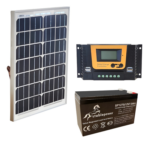 Kit Energía Solar 12 V Con Usb Para Celulares Y Camaras Cctv