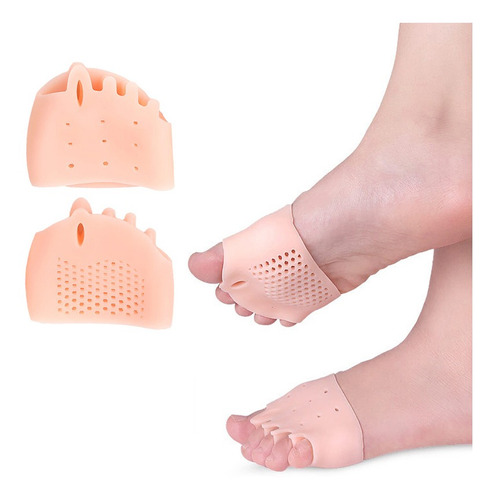 Palmilha Em Gel Silicone Alívio Dores No Pé Ortopédica Bege