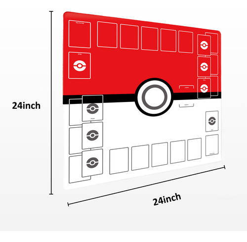 Playmat Extalas Para Pokémon Trading Card Game 2 Players Red