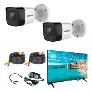 Kit Seguridad 2 Camara Infrarroja Listo P/ Conectar A Tv Dvr