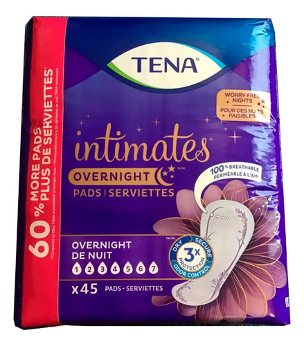 Toallas Tena  Pads 12 Hrs De Proteccion Adultos 45 Unidades