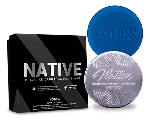 Cera Native Carnaúba Paste Wax Vonixx Carro Escuro 100ml