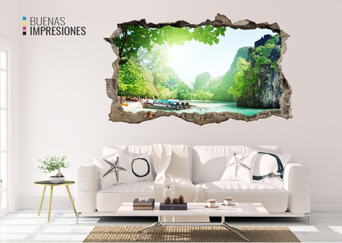 Imagen 2 de 9 de Vinilos Decorativos Pared Rota 3d