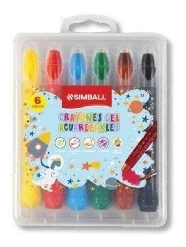Crayones Gel Acuarelables X6 Simball 23845