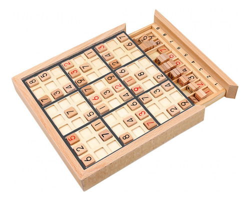 Juego De Sudoku De Madera, Juguete De Aprendizaje Con Negro