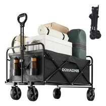 Comprar Carro Plegable Multifuncional Al Aire Libre.carro Plegable Con Mango Ajustable Y Ruedas Giratorias De 360 Grados. Para Exteriores,campamento,compras, Supermercado (negro)