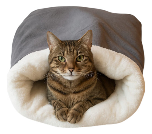 Cama Cueva Bolsa De Dormir Gatos Perros Reversible Calurosa Visón