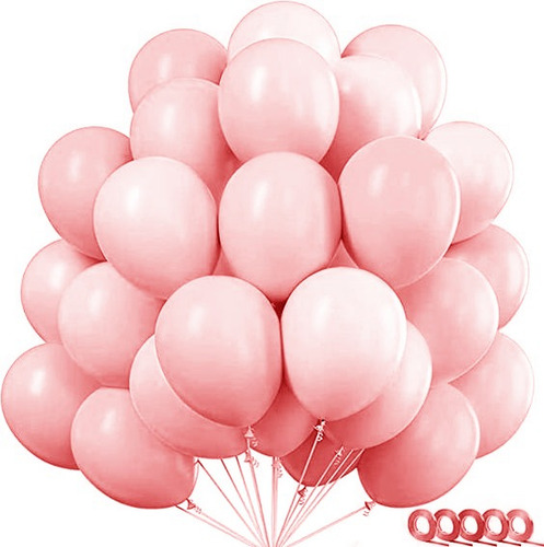 Bolsa 100 Globos Macarron Rosa Claro Salmon Fiesta Boda Arco