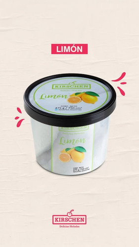 Potes De Helado De 750cc Limon Premium X 15 Unidades