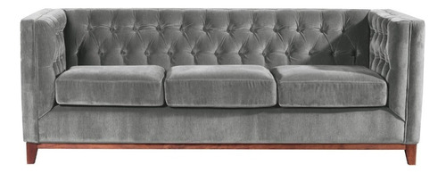 Sofa Laster 3 Puestos Tela Gris