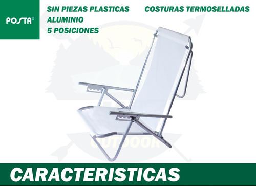 Reposera Silla Posta 5 Posc Aluminio 7/8 Pileta X 2 Unid