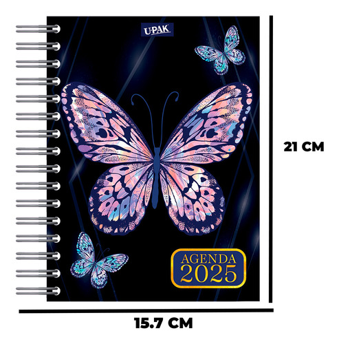 Agenda 2025 Deluxe Mariposas Brillantes V1 Upak Portada Lila