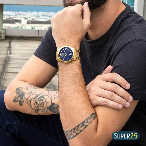 Relógio Dourado Masculino Casual Original Garantia Condor
