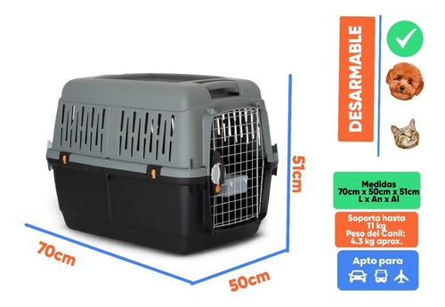 Transportadora Canil Perro N°4 Aprobada Para Avion Iata