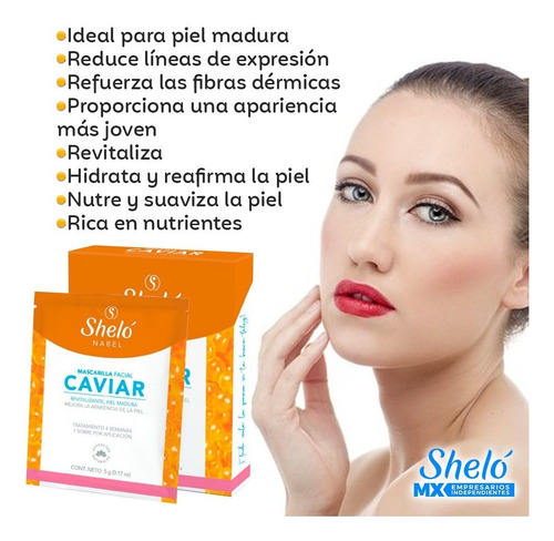 Imagen 2 de 4 de Mascarilla Facial Antiarrugas De Caviar Antiedad En Polvo