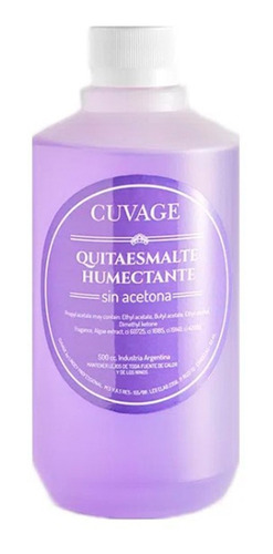 Quitaesmaltes Cuvage De Uñas Humectante Sin Acetona 500 Cc