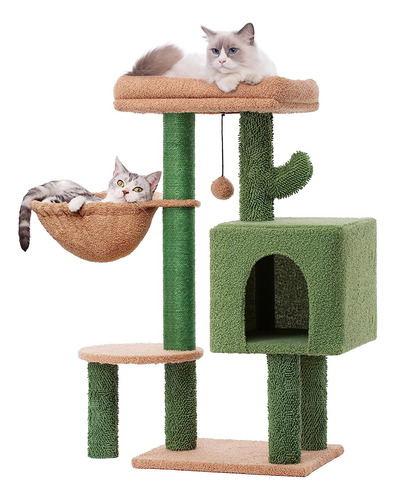 Cama Para Gato Acolchada En Torre Superior Y Poste Rascado_c