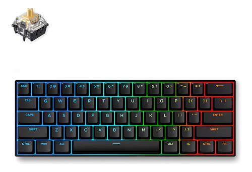 Teclado Gamer Ace 60 Pro Mchose Negro Sw/magnetic Ktek Teclado Negro Mcace604 Idioma Inglés Internacional