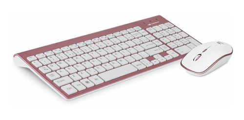 Kit Teclado + Mouse Wireless C3tech K-w510pwh Rosa/branco