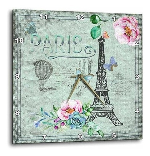 3d Rosa Paris Francia Eiffeltower Shabby Texto Ilustracion F