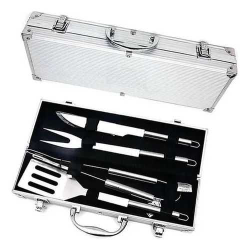 Kit Churrasco Com 4 Peças E Maleta Em Aço Inox - Unygift