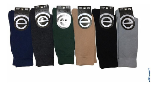 Pack X12 Medias Elemento Media Caña Lisa Color Hombre A 912