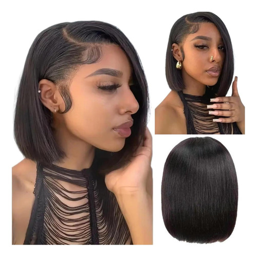 Peluca Bob Humana 13x4 Hd Encaje Pelucas Delanteras Cabello