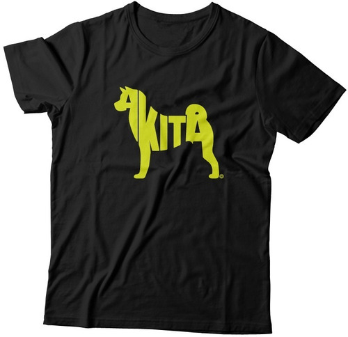 Playera Akita Negra Perro Dog