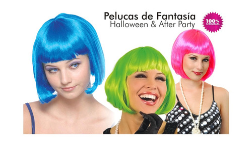 ¡ Peluca Corta Morado Fantasía Para Fiestas & Halloween !!