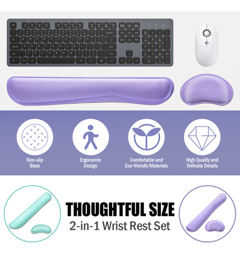 Set De Almohadilla De Espuma Viscoelástica Para Reposamuñeca