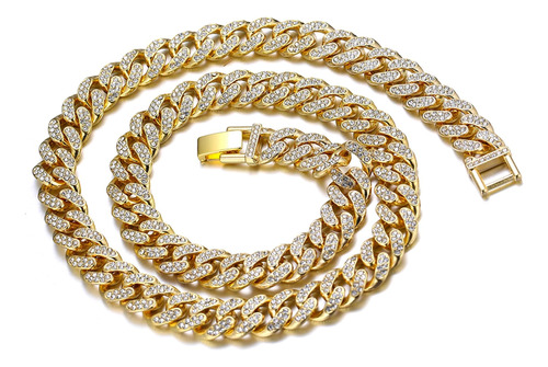 Cadenas Rayfond Para Hombres Oro Con Diamantes Iced Out 14mm