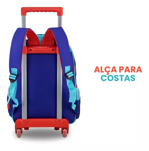 Mochila Infantil Escolar Costas Gato Galáctico Capuz Menino