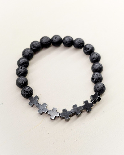 Pulsera Piedras Con Cruz Acerina