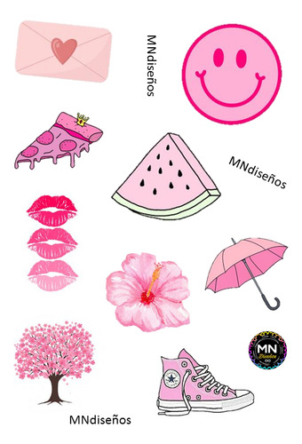Stickers Pink, Pdf, Para Descargar E Imprimir