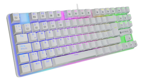 Teclado Antryx Mk830 Tkl Mecánico Rgb Switch Red Blanco