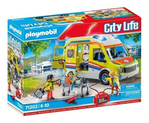 Playmobil Rescue Ambulancia Con Luz Y Sonido 71202 67