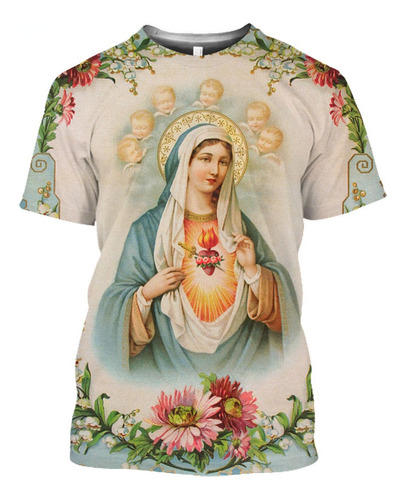 2024 Camiseta Guadalupe Virgen María Católica 3d