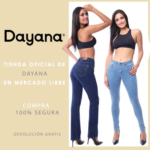 Imagen 3 de 7 de Pantalones De Moda Dayana 009 Estilo Corte Recto Jeans Dama