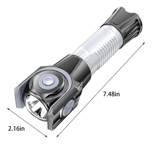 Linterna Led Exterior Con Rotación De 360 Grados, Recargable