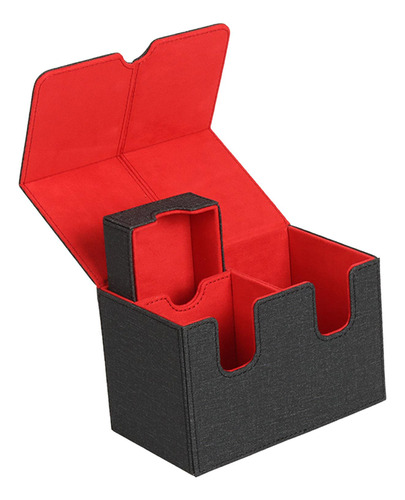 Caja De Almacenamiento De Cubierta De Tarjeta Negro Rojo