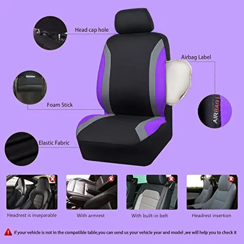 Juego De 11 Fundas De Asiento Deportivas De Ajuste Univ...