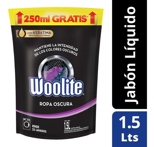 Woolite Jabón Líquido Ropa Oscura Repuesto 1.5 Litros