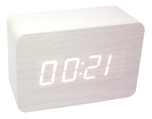 Reloj Digital Madera Usb Despertador Temperatura Fecha