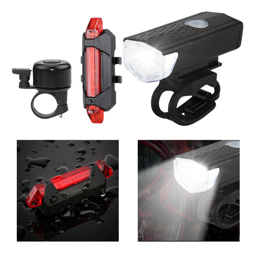 Juego De Lámparas De Bicicleta Recargables Por Usb, Luces