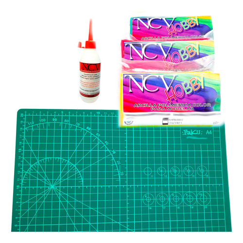 Arcilla Polimérica Set X5 Ncv Suavizador Tabla De Corte A4