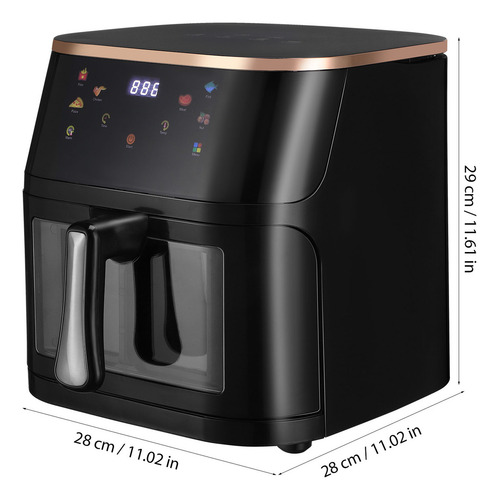 Freidora Multifuncional Visual Auto Digital Touch Control 10l Negra