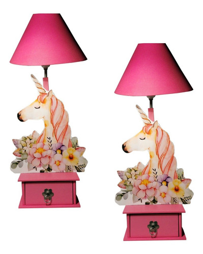 Lámpara De Unicornio Flores Rosita Decorativa Fiestas