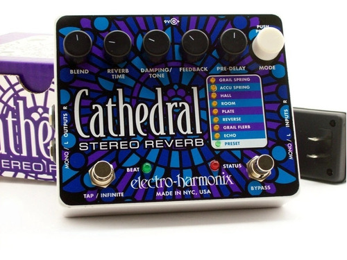 Pedal de reverberación estéreo Electro Harmonix Cathedral de un solo color