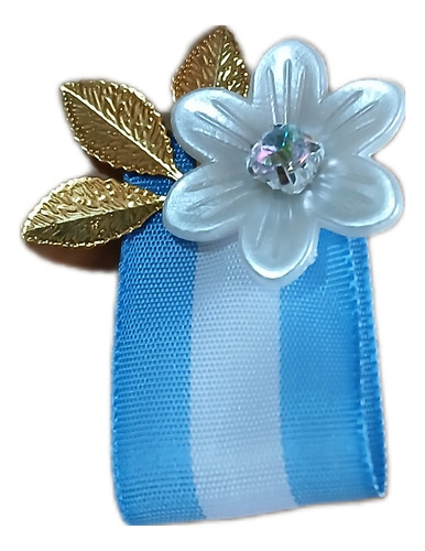 Escarapela Argentina Con Prendedor Pretty Bows Celeste Y Blanca